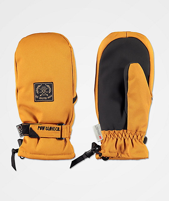 orange snowboard mittens