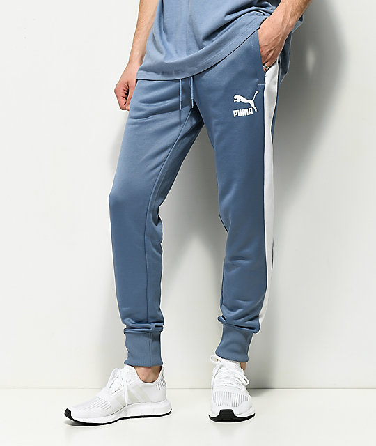 puma navy blue track pants