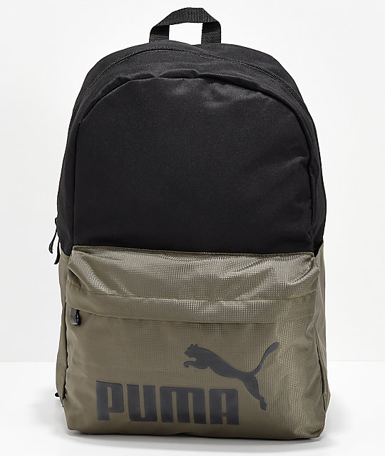 puma olive green backpack