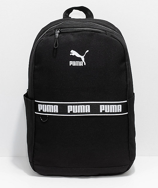 PUMA Mainline Linear Black Backpack | Zumiez