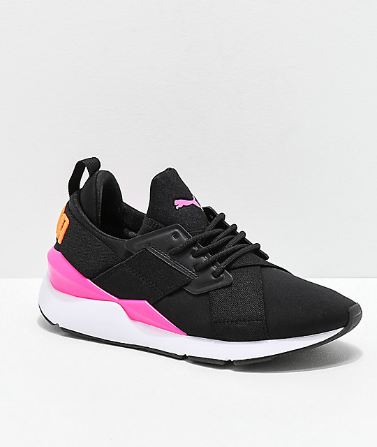 PUMA Muse Chase Black, Pink & Orange PUMA Muse Chase Black, Pink & Orange