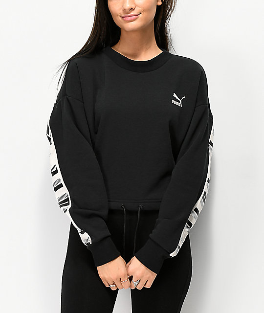 puma stripe crew neck sweater