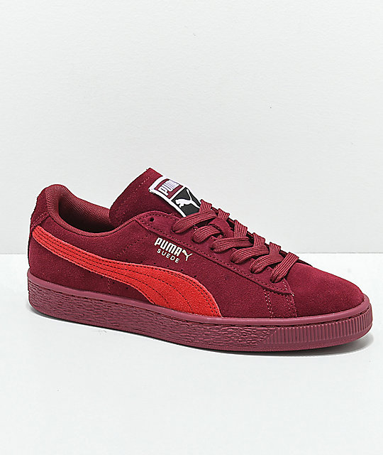 puma red suede shoes