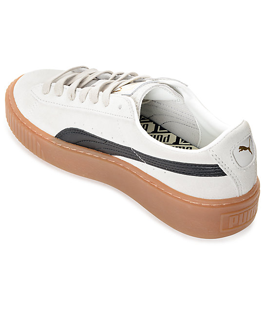 puma basket platform core white damen puma basket platform core white damen