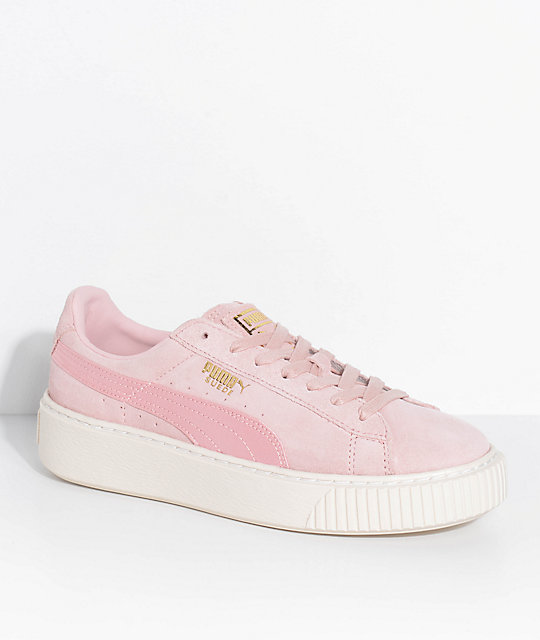 all pink pumas suede