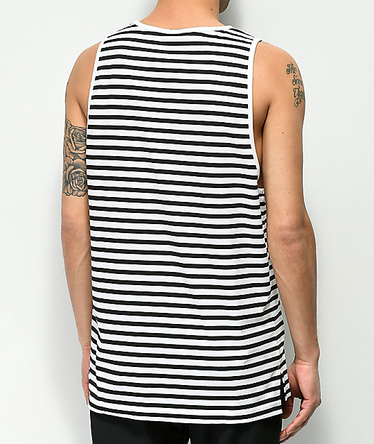 PUMA Summer Breton Black & White Striped Tank Top | Zumiez