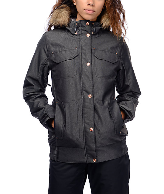 snowboard jacket with fur hood