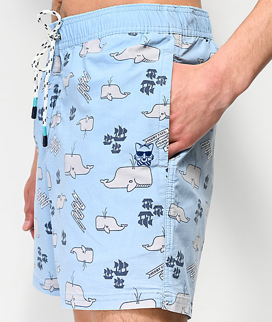 Party Pants Moby Light Blue Board Shorts Zumiez