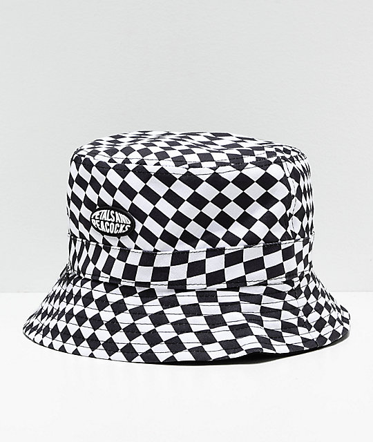 black white sun hat