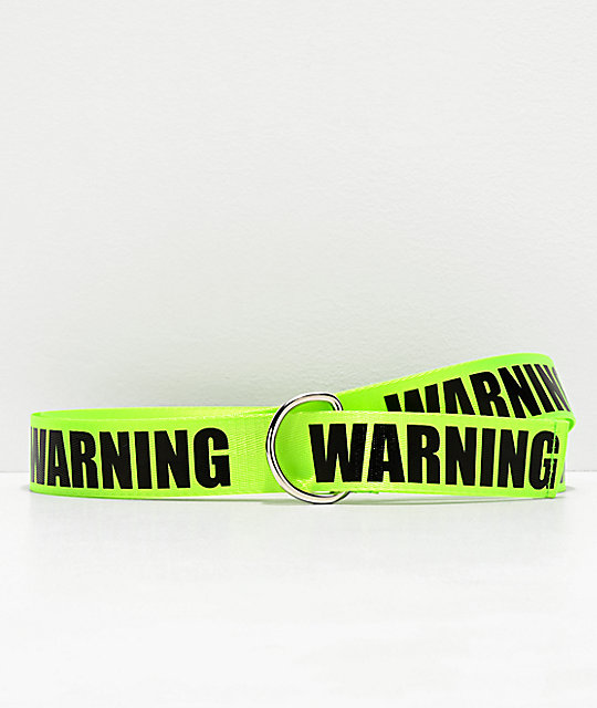 Petals And Peacocks Warning Green Web Belt - 