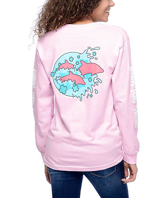 Pink Dolphin Enter The Wave Pink Long Sleeve T-Shirt | Zumiez