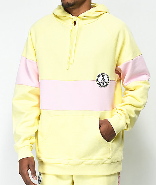 pink yellow hoodie