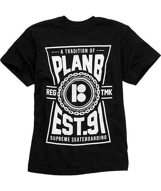 Plan B Trademark Boys Black T-Shirt | Zumiez