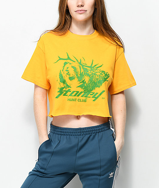 Post Malone Stoney Buck Hunt Club Yellow Crop T Shirt Zumiez