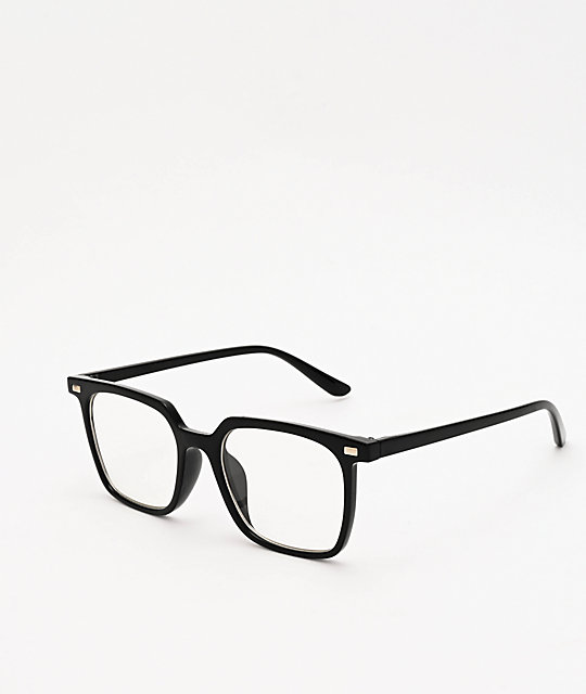 clear lens glasses black