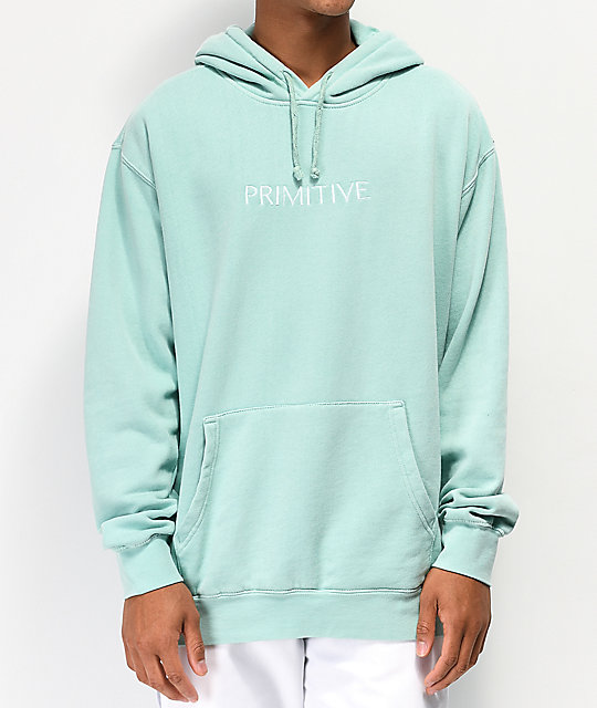 CD Diamond Hooded Sweatshirt Mint Green Organic Cotton Fleece