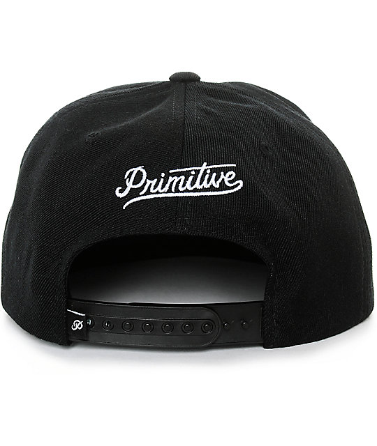 black leather snapback hat