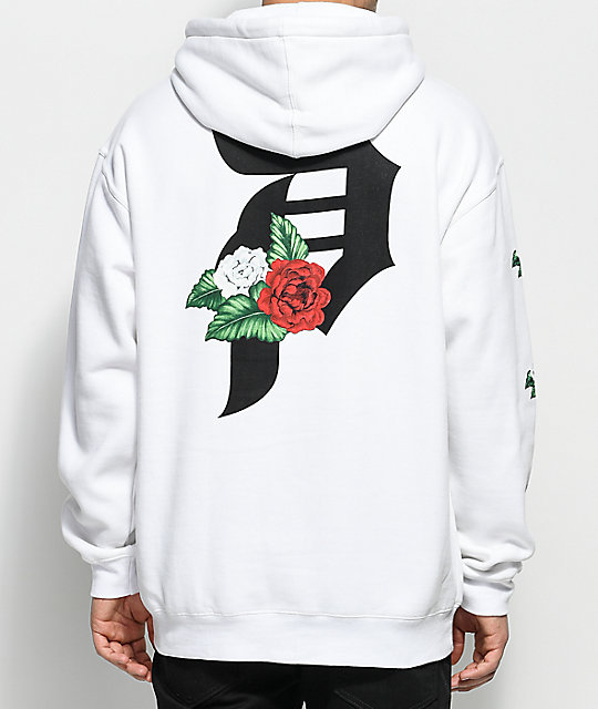 Primitive Dos Flores White Hoodie | Zumiez