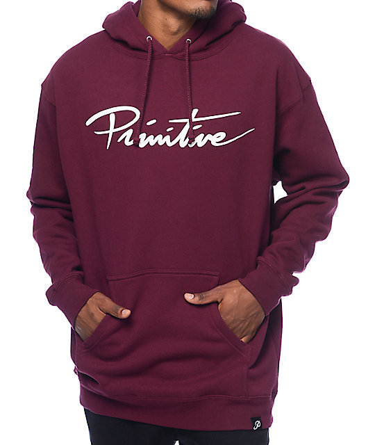 primitive burgundy hoodie