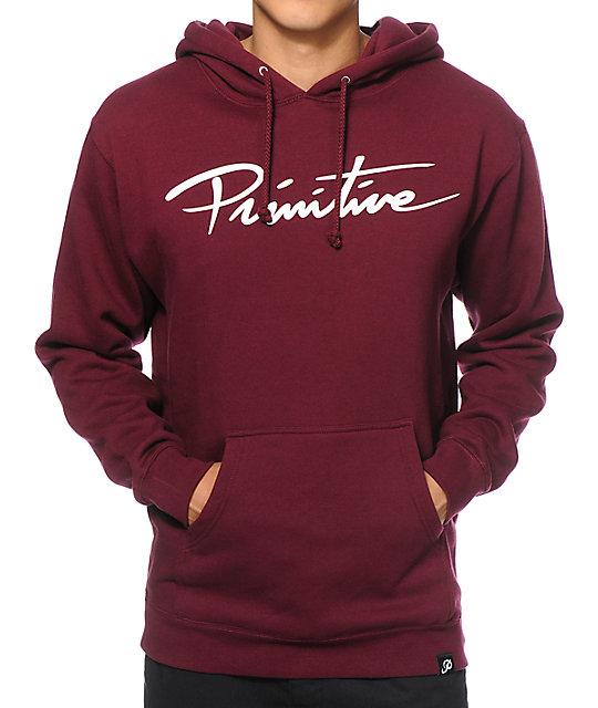 burgundy primitive hoodie