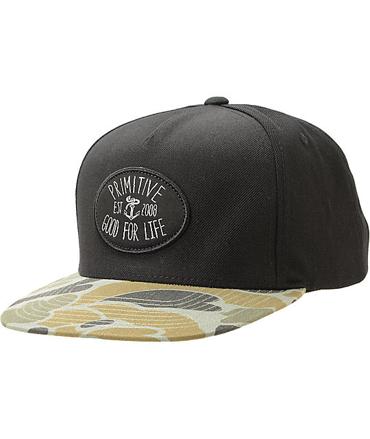 Primitive Set Sail Black Strapback Hat | Zumiez