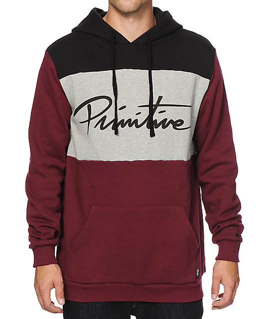 burgundy primitive hoodie