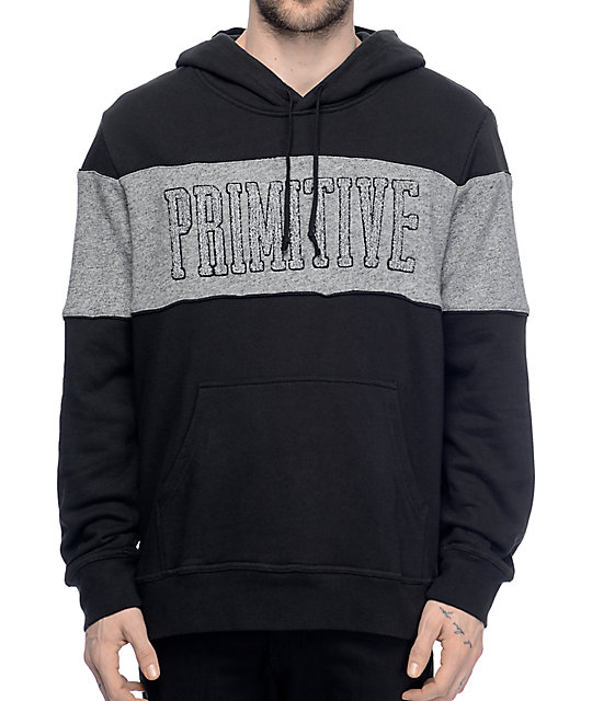 Primitive Sprinter Piped Black and Grey Pullover Hoodie | Zumiez