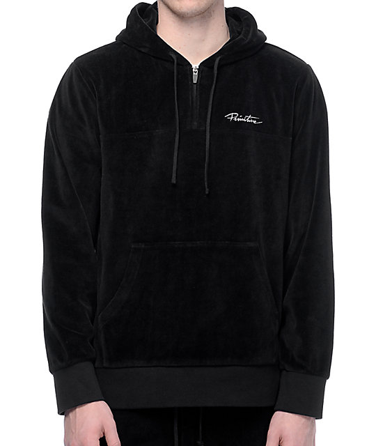 black quarter zip hoodie