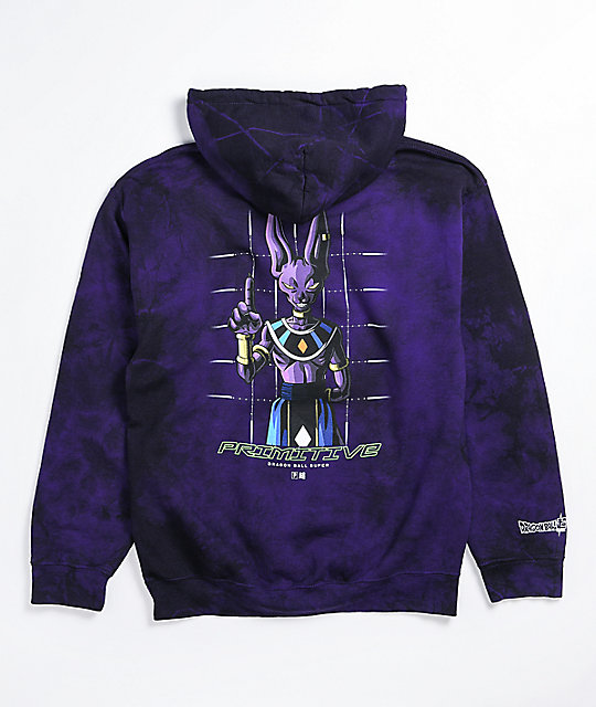 Primitive x Dragon Ball Super Beerus Purple Wash Hoodie | Zumiez