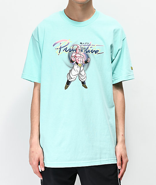 Primitive X Dragon Ball Z Nuevo Majin Buu Celadon Blue T Shirt