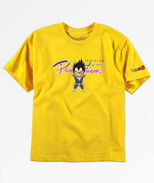 Primitive x Dragon Ball Z Boys Vegeta Nuevo Yellow T-Shirt | Zumiez