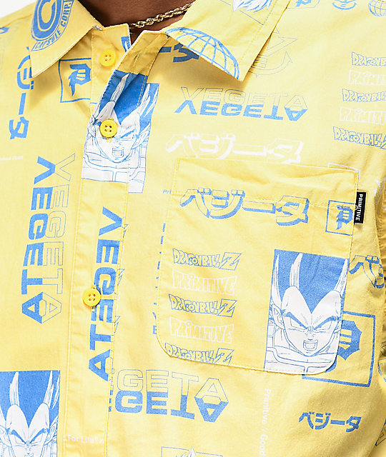 vegeta button up shirt