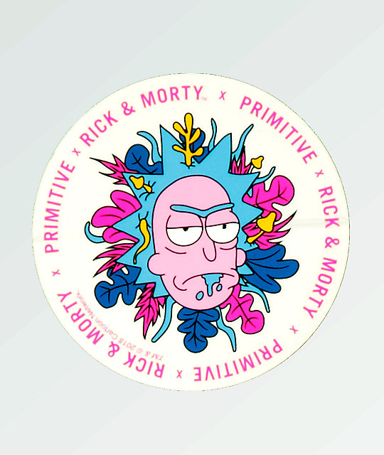 Primitive x Rick and Morty Floral Rick Sticker Zumiez
