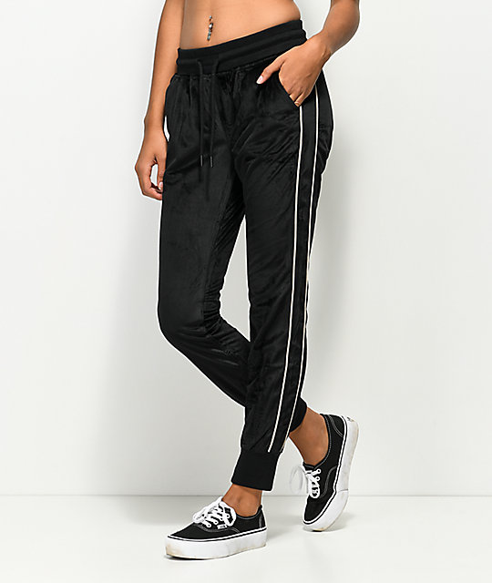 black velour joggers