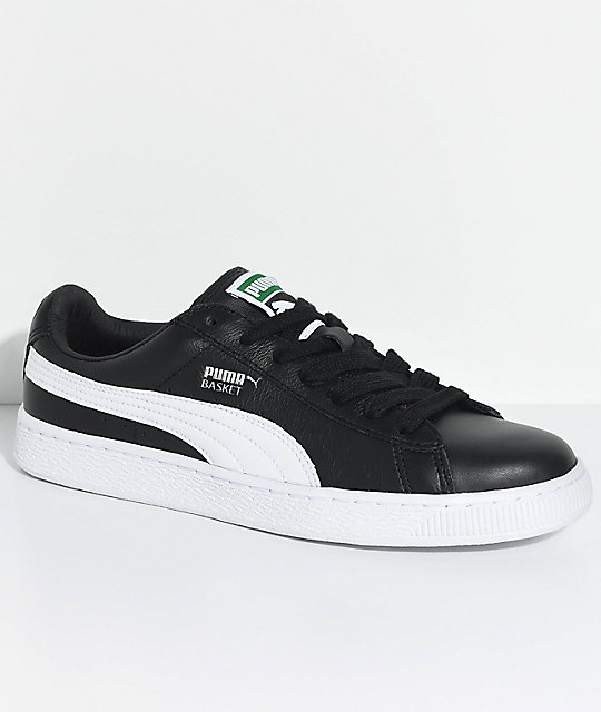 PUMA Basket Classic LFS Black & White Shoes | Zumiez