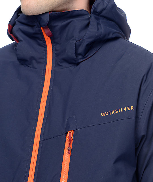 Quiksilver Mission Colorblock Navy 10K Snowboard Jacket | Zumiez