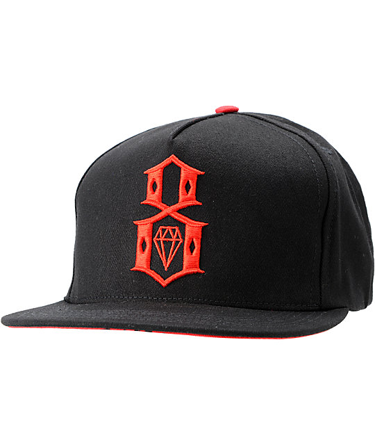REBEL8 Logo Black & Red Snapback Hat | Zumiez