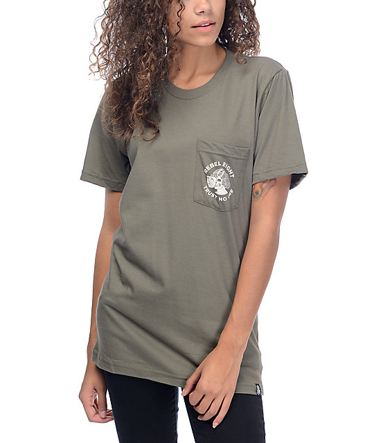 REBEL8 Two Faced Green Pocket T-Shirt | Zumiez