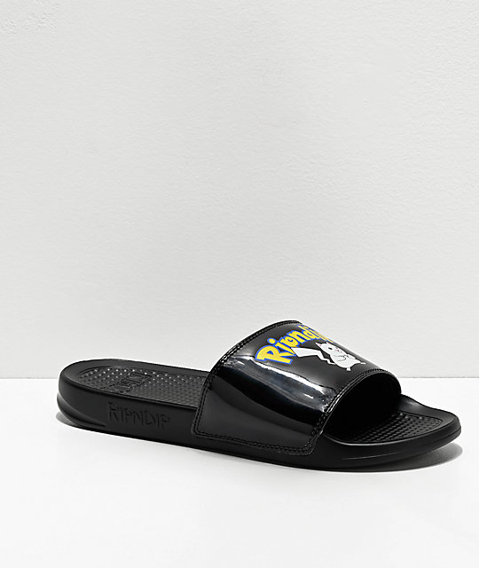 90s black slide sandals