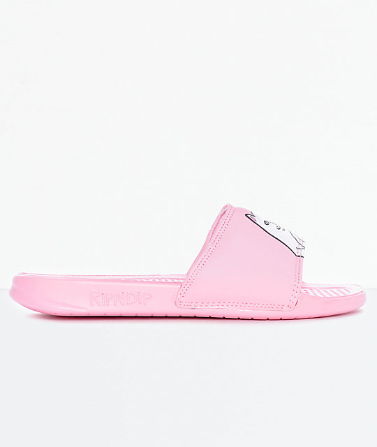 RIPNDIP Lord Nermal Pink Slide Sandals | Zumiez