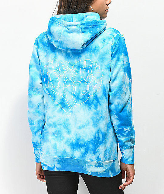 light blue tie dye hoodie