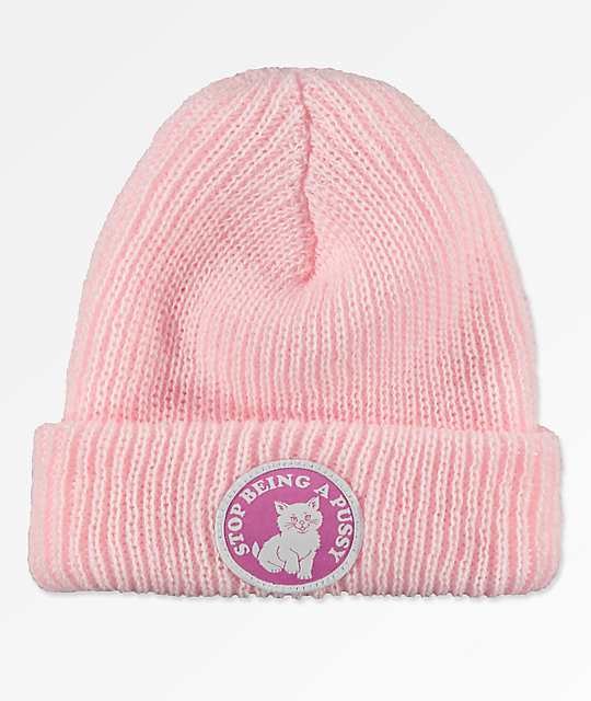 RIPNDIP Stop Being A Pussy Pink Beanie | Zumiez