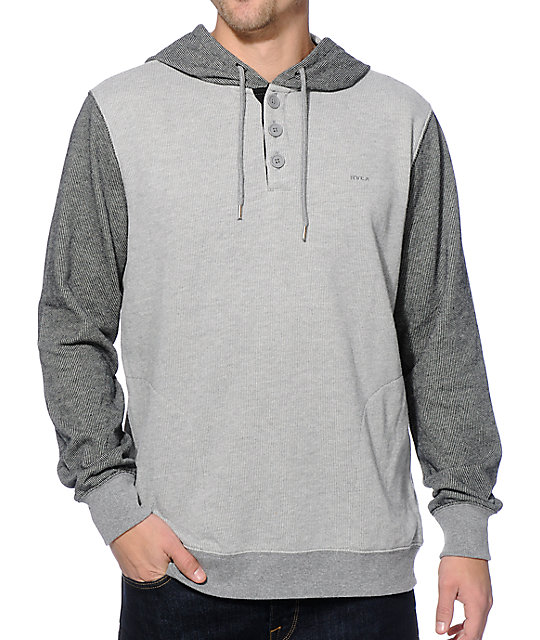 3 button henley hoodie