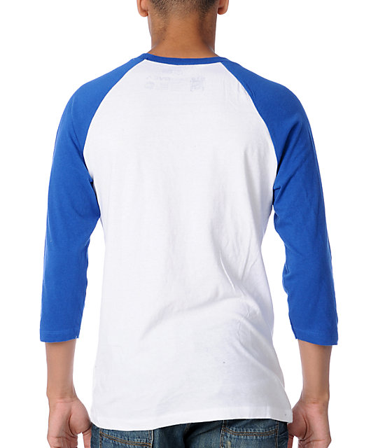 RVCA Division Blue & White Baseball T-Shirt | Zumiez