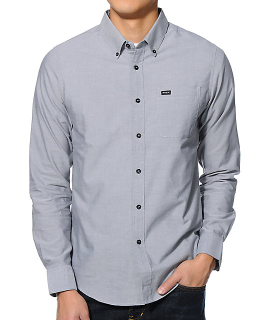 rvca slim fit button up