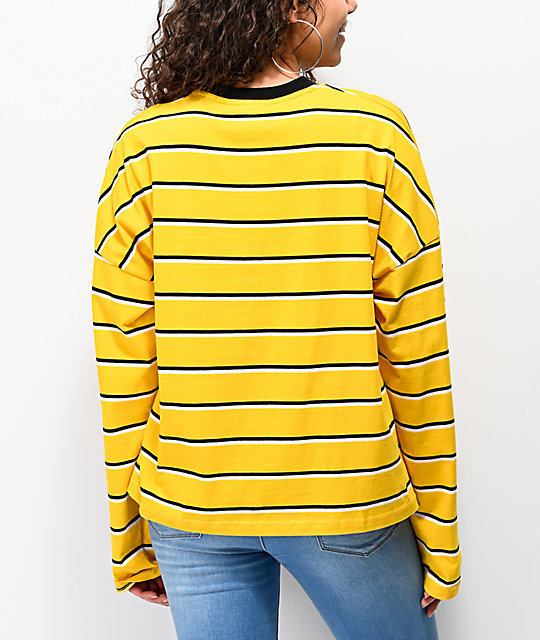 contrast striped sleeve script logo sweatshirt