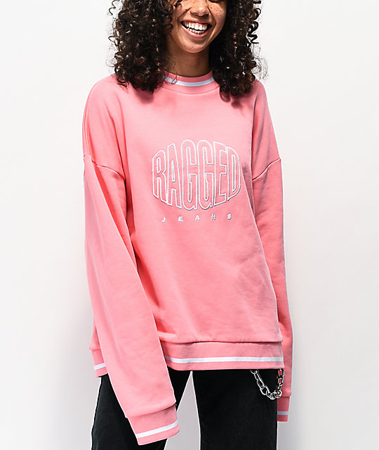 pink crewneck sweatshirt