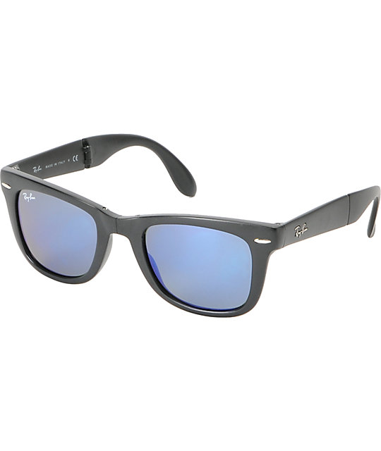 Ray-Ban Folding Wayfarer Matte Black Sunglasses | Zumiez