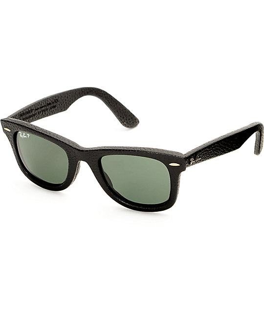 ray ban wayfarer leather black