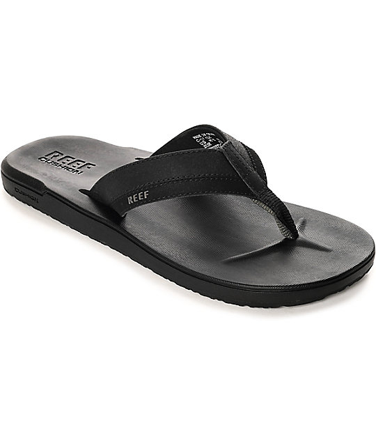 reef black cushion flip flops